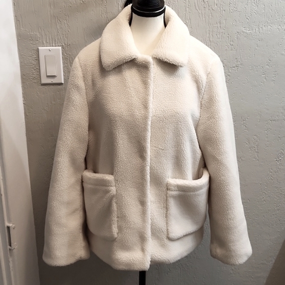 Rebecca Minkoff Faux Fur Harley Teddy Coat Jacket Ivory - Picture 6 of 13